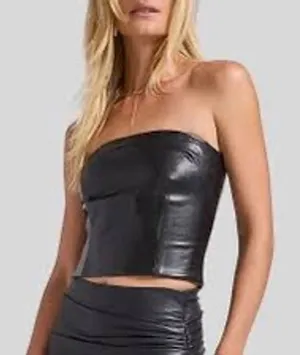 Generation Love Jacqueline Vegan Leather Bustier Black S NWT thumbnail 1