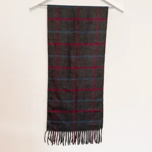 Christian Dior‎ Scarf Plaid Windowpane Cashmaire Fringe Vintage Dark Academia thumbnail 4