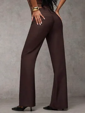 Shein Brown Wide-Leg Pants thumbnail 3