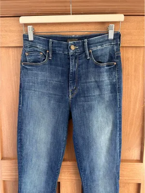 MOTHER Denim The High Waisted Looker Ankle Fray in Not Rough Enough Women’s size 26 thumbnail 4
