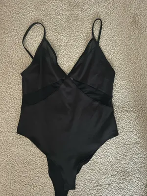 ZARA Black V-Neck Bodysuit thumbnail 2