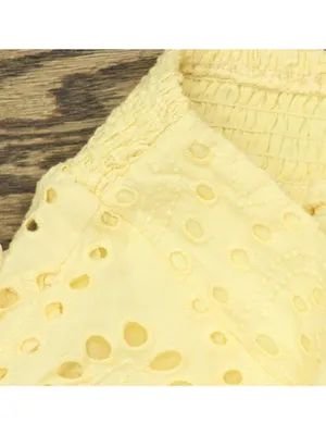 NWT Aqua Cotton Maxi A-Line Eyelet Skirt AQ9697 Butter Yellow M thumbnail 7