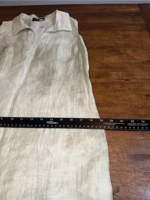 Acquamarine 100% Linen Made In Italy Midi Dress Lagenlook Artisan Chic‎ Sz 4 thumbnail 7
