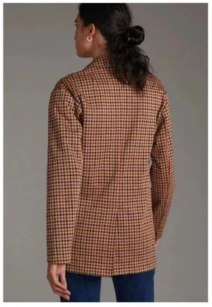 NWT Anthropologie Avec Les Filles Longline Plaid Blazer Size Small thumbnail 3