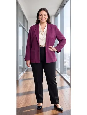 Vintage (70s) Paula Brooks Original Magenta Purple Blazer Patch Pockets Size 2X thumbnail 6
