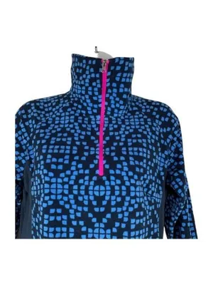 Columbia Sportswear Womens Small Blue Geometric Fleece Pullover Jacket Full Zip thumbnail 3