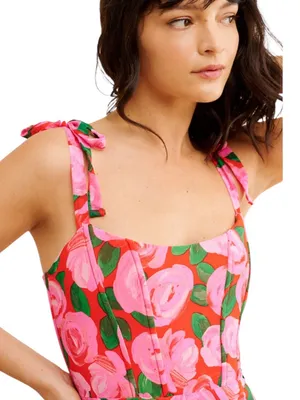 Show Me Your MuMu Willow Floral Maxi Dress Summer Pink Red Flowers Wedding Guest thumbnail 7