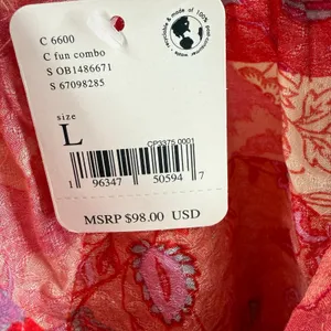 Free People Ashley Top SZ Large Fun Combo Wrap Crop NWT Red Boho Floral Waist thumbnail 7