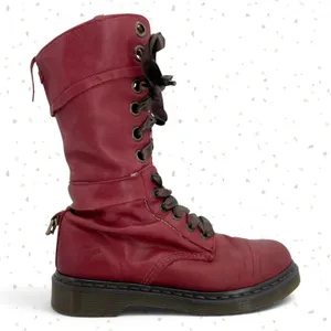 Dr. Martens Triumph Boots Red Oxblood Leather Pirate Fold Down Floral Boots US 9 thumbnail 5