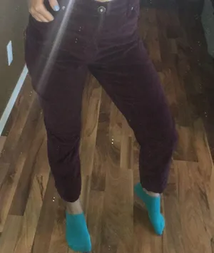 Maroon corduroy mom jeans thumbnail 2