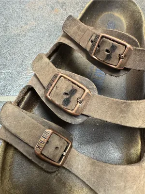 Birkenstock Florida Leather Footbed Buckle Sandals Comfort Dark Brown EU 40 US 9 thumbnail 5