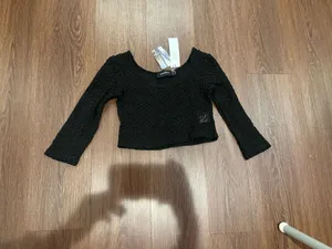 Mink Pink Eyelet Black Crop Top thumbnail 4