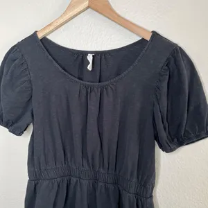 Anthropologie Daily Practice Black Cap Sleeve Cotton Sleeve Dress M thumbnail 3