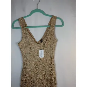Windsor Dress Womens S Gold Gold Beaded Sequin Bodycon Mini V-Neck thumbnail 4
