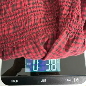 New American Eagle Long-Sleeve‎ Smocked Ruffle Plaid Top Red Gingham Women Small thumbnail 10