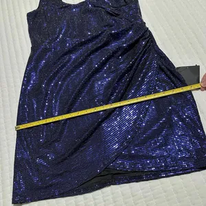 Lulus Women’s Shiny Purplish Blue Party Dress Sz XL Gathered Side thumbnail 6