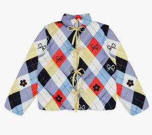 Lisa Says Gah Lady Puffer Jacket Cirque Argyle Large thumbnail 1