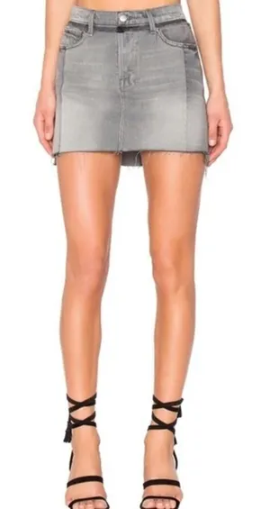 $345‎ FRAME DENIM Nouveau Le Mix Mini Skirt in Ash Mix Distressed Size 25 thumbnail 1