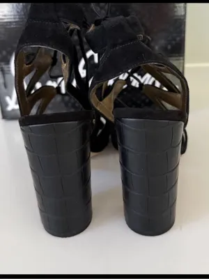 Sam Edelman Yardley Black Suede Lace Up High Heel Sandals Size 8 thumbnail 4
