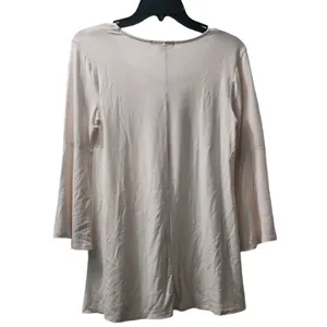 BKEred Tunic‎ Top Criss Cross V Neck Bell Sleeve Casual Beige Small thumbnail 5
