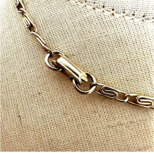 Gold tone faux pearl red Victorian pendant necklace thumbnail 7