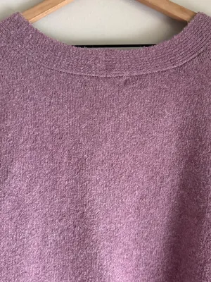 Love Tree Boutique Purple Long Sleeve Cardigan Cropped Sweater Size Large thumbnail 5