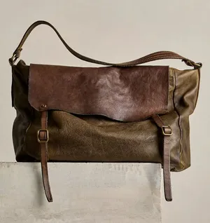 Free People We The Free Benton Messenger Bag in Olive Green - New w/ Flaw thumbnail 1