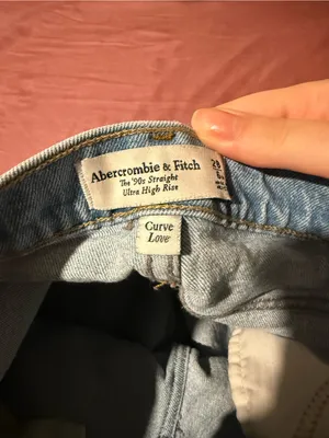 Abercrombie & Fitch Light Blue Distressed Straight Leg Jeans thumbnail 2