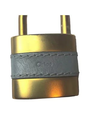 Chloé Paddington Blue Gray Leather Gold Hardware Padlock and Key Replacement thumbnail 8