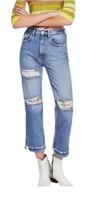 Free Free People High-Waist Lita Distressed Jeans NWT thumbnail 1