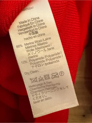 NWT Madewell Medium Red Merino Wool Ruffle Mockneck Crop Sweater Holidays Cozy thumbnail 8