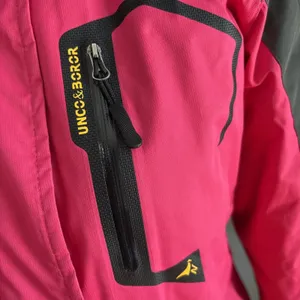 Unco & Boror Women's Size XL Pink & Black Down Hooded‎ Parka Jacket Coat Hooded thumbnail 4
