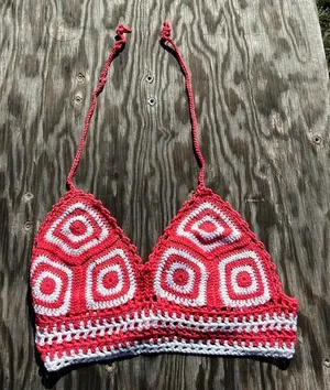 Nwt crochet halter top from cider size‎ medium thumbnail 1