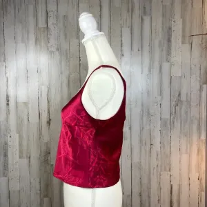 Victoria's Secret Vintage Satin‎ Floral Tank Top Red XS Square Neck Wide Strap thumbnail 5