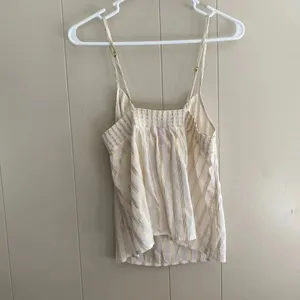 Victoria’s Secret Gold Striped Tie-Front Cami Top Size M – Adjustable Straps thumbnail 2
