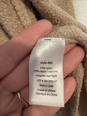 Barefoot Dreams Hooded Open-Front Cardigan in Light Tan XS/S thumbnail 3