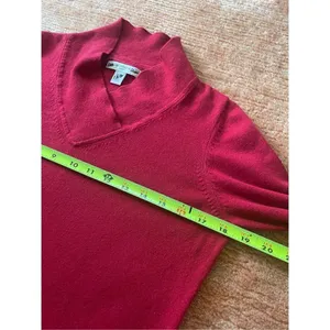 LIZ CLAIBORNE red sweater 85% COTTON 15% CASHMERE M thumbnail 4