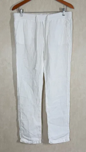 Standard James Perse Women’s 100% Linen Pants Drawstring Minimalist White 2/US 6 thumbnail 1