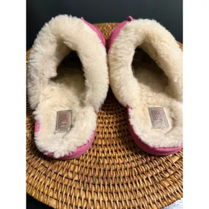 UGG Coquette Pink Suede‎ Sheepskin Fur Slide Slippers 5BSQLF Womens 5 thumbnail 7