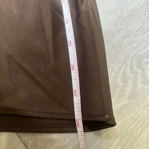 The Drop silky slip skirt midi chocolate‎ brown satin workwear minimalist large thumbnail 6