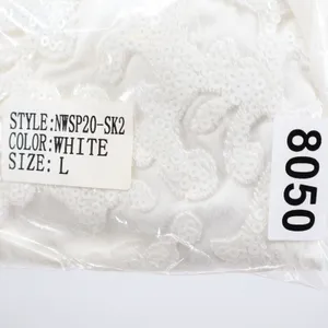 Naked Wardrobe White Sequin Floral Ruffle Mini Skirt L thumbnail 8
