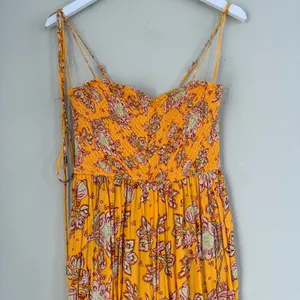 Free People Women's Little Of Your Love Jumpsuit in Marigold Combo Size Small thumbnail 5