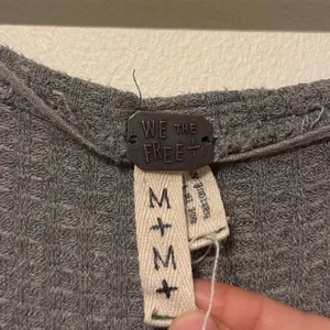 Free People Laguna Thermal Size Medium Gray Long Sleeve Top thumbnail 3