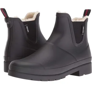 Tretorn Lina Chelsea Rain Boots Waterproof Faux Fur Lined Black Women’s 10 thumbnail 1