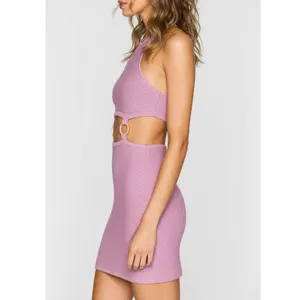 LOVERS + FRIENDS Francesca Knit Mini Dress, Bubble Gum Pink, Large thumbnail 2