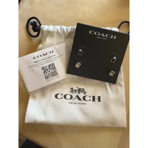 Coach Set of 2 Silver Stud Earrings One Size thumbnail 3