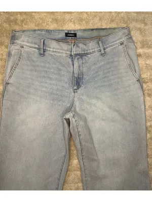 Express 70s Flare Mid Rise light wash stretch denim jeans 12S coastal cowgirl thumbnail 2