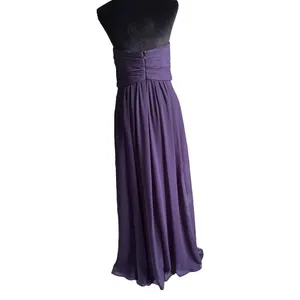 Vineyard‎ Collection Purple Strapless Chiffon Maxi Dress Romantic Bodice Size 8 thumbnail 4