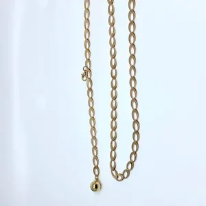Y2K Minimalist Gold Oval Link Chain Belt, Fits Up to 42.5 Inches, X7GA1184 thumbnail 8