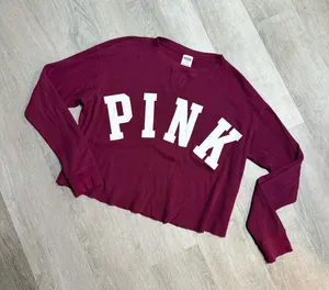 PINK Victoria's Secret cropped long sleeve thumbnail 1